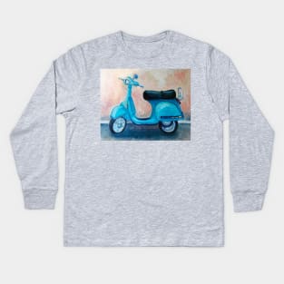 Retro scooter Kids Long Sleeve T-Shirt